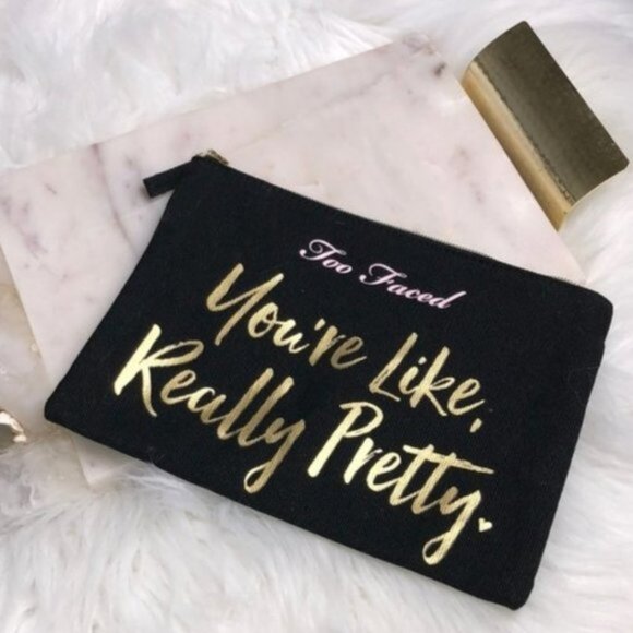 Sephora X Too Faced | Cosmetic Makeup Bag "You're Like Really Pretty" | One Size - Picture 1 of 4